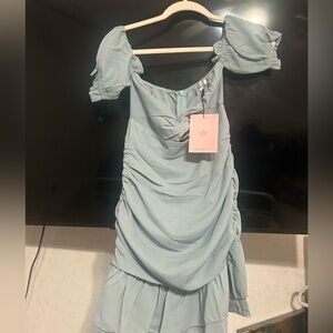 Light Blue Off-Shoulder Dress